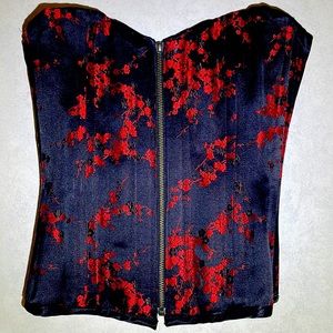 Corset bustier top black & red